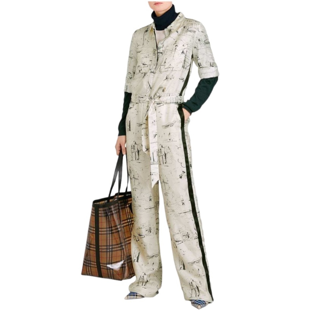 BURBERRY Landmark Silk Jumpsuit size 2